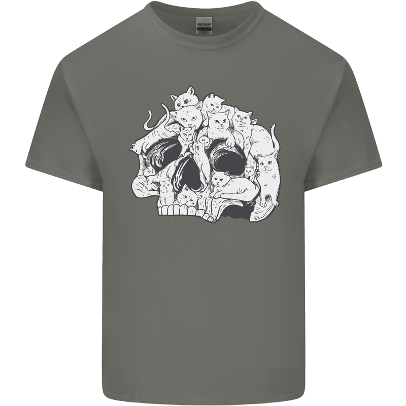A Skull Made of Cats Kids T-Shirt Childrens Charcoal
