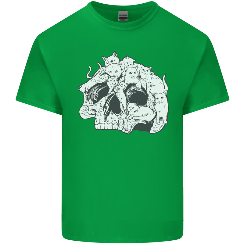 A Skull Made of Cats Kids T-Shirt Childrens Irish Green