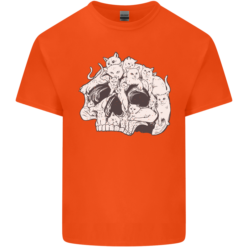 A Skull Made of Cats Kids T-Shirt Childrens Orange