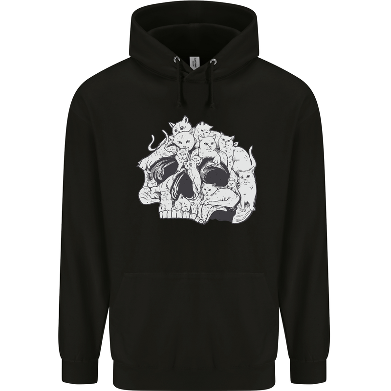 A Skull Made of Cats Mens 80% Cotton Hoodie Black