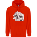 A Skull Made of Cats Mens 80% Cotton Hoodie Bright Red