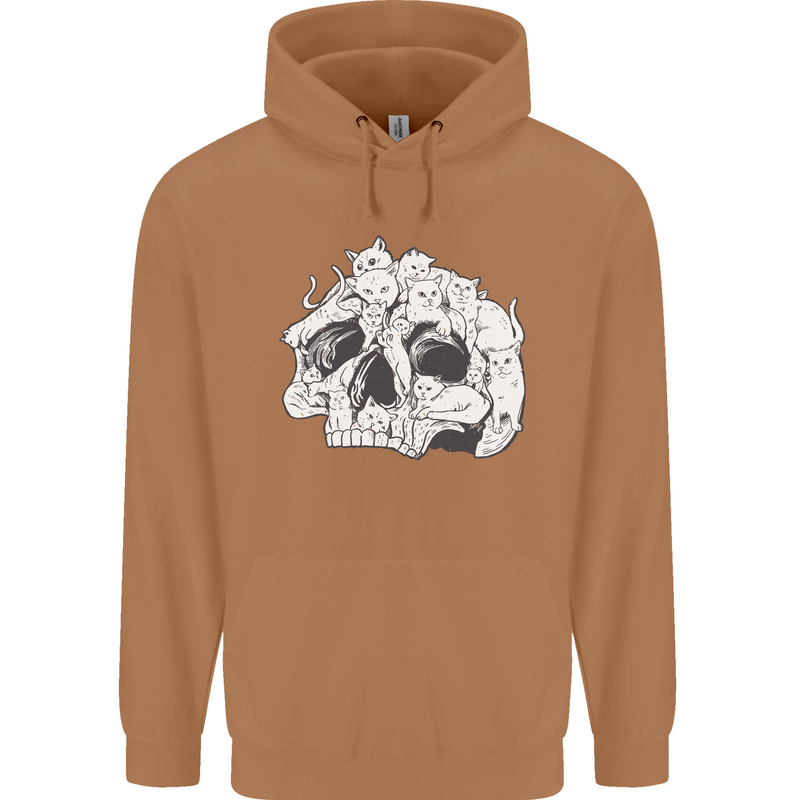 A Skull Made of Cats Mens 80% Cotton Hoodie Caramel Latte