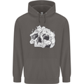 A Skull Made of Cats Mens 80% Cotton Hoodie Charcoal