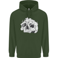 A Skull Made of Cats Mens 80% Cotton Hoodie Forest Green