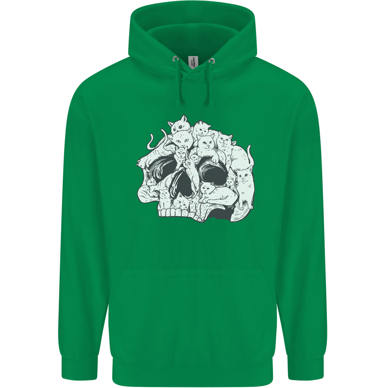 A Skull Made of Cats Mens 80% Cotton Hoodie Irish Green