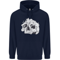 A Skull Made of Cats Mens 80% Cotton Hoodie Navy Blue