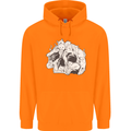 A Skull Made of Cats Mens 80% Cotton Hoodie Orange