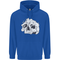 A Skull Made of Cats Mens 80% Cotton Hoodie Royal Blue