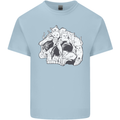 A Skull Made of Cats Mens Cotton T-Shirt Tee Top Light Blue