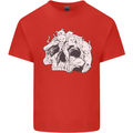 A Skull Made of Cats Mens Cotton T-Shirt Tee Top Red
