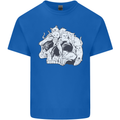 A Skull Made of Cats Mens Cotton T-Shirt Tee Top Royal Blue