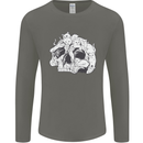 A Skull Made of Cats Mens Long Sleeve T-Shirt Charcoal