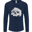 A Skull Made of Cats Mens Long Sleeve T-Shirt Navy Blue