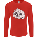 A Skull Made of Cats Mens Long Sleeve T-Shirt Red