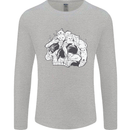 A Skull Made of Cats Mens Long Sleeve T-Shirt Sports Grey