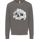 A Skull Made of Cats Mens Sweatshirt Jumper Charcoal