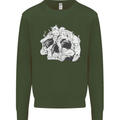 A Skull Made of Cats Mens Sweatshirt Jumper Forest Green