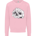A Skull Made of Cats Mens Sweatshirt Jumper Light Pink