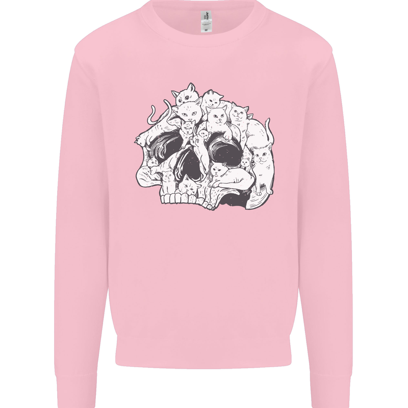 A Skull Made of Cats Mens Sweatshirt Jumper Light Pink