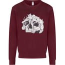 A Skull Made of Cats Mens Sweatshirt Jumper Maroon
