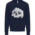 A Skull Made of Cats Mens Sweatshirt Jumper Navy Blue