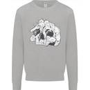 A Skull Made of Cats Mens Sweatshirt Jumper Sports Grey