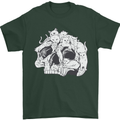 A Skull Made of Cats Mens T-Shirt Cotton Gildan Forest Green