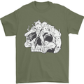 A Skull Made of Cats Mens T-Shirt Cotton Gildan Military Green