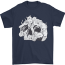 A Skull Made of Cats Mens T-Shirt Cotton Gildan Navy Blue