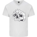 A Skull Made of Cats Mens V-Neck Cotton T-Shirt White