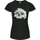 A Skull Made of Cats Womens Petite Cut T-Shirt Black