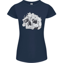 A Skull Made of Cats Womens Petite Cut T-Shirt Navy Blue