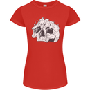 A Skull Made of Cats Womens Petite Cut T-Shirt Red