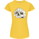 A Skull Made of Cats Womens Petite Cut T-Shirt Yellow