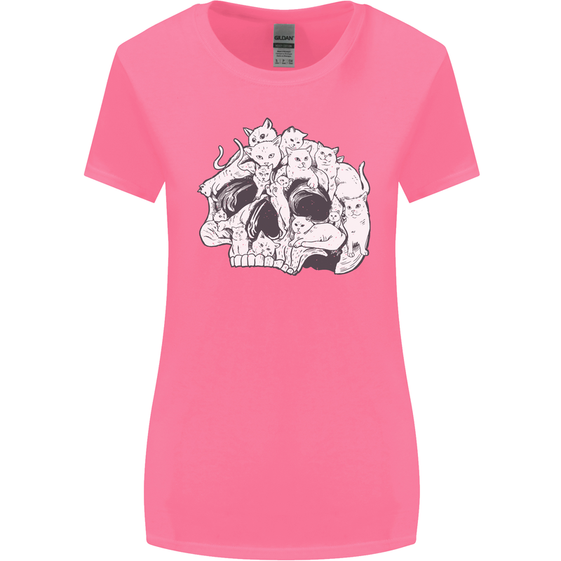 A Skull Made of Cats Womens Wider Cut T-Shirt Azalea