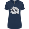 A Skull Made of Cats Womens Wider Cut T-Shirt Navy Blue