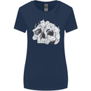 A Skull Made of Cats Womens Wider Cut T-Shirt Navy Blue