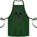 A Skull Made of Flowers Gothic Rock Biker Cotton Apron 100% Organic Forest Green