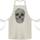 A Skull Made of Flowers Gothic Rock Biker Cotton Apron 100% Organic Natural
