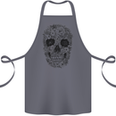 A Skull Made of Flowers Gothic Rock Biker Cotton Apron 100% Organic Steel