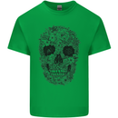 A Skull Made of Flowers Gothic Rock Biker Mens Cotton T-Shirt Tee Top Irish Green