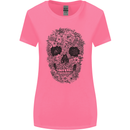 A Skull Made of Flowers Gothic Rock Biker Womens Wider Cut T-Shirt Azalea