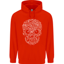 A Skull Made with Bicycles Cyclist Cycling Childrens Kids Hoodie Bright Red