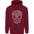 A Skull Made with Bicycles Cyclist Cycling Childrens Kids Hoodie Maroon