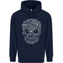 A Skull Made with Bicycles Cyclist Cycling Childrens Kids Hoodie Navy Blue