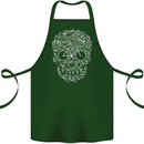 A Skull Made with Bicycles Cyclist Cycling Cotton Apron 100% Organic Forest Green