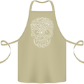 A Skull Made with Bicycles Cyclist Cycling Cotton Apron 100% Organic Khaki
