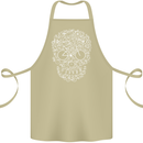 A Skull Made with Bicycles Cyclist Cycling Cotton Apron 100% Organic Khaki