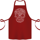 A Skull Made with Bicycles Cyclist Cycling Cotton Apron 100% Organic Maroon