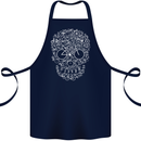 A Skull Made with Bicycles Cyclist Cycling Cotton Apron 100% Organic Navy Blue